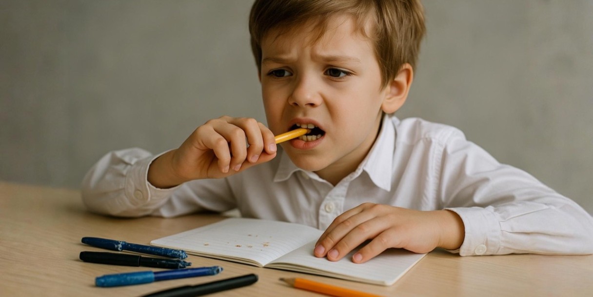 человек нервно кусает ручку глядя в график