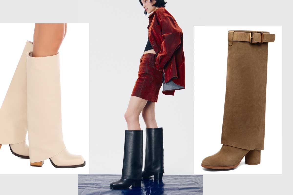модные сапоги-трубы