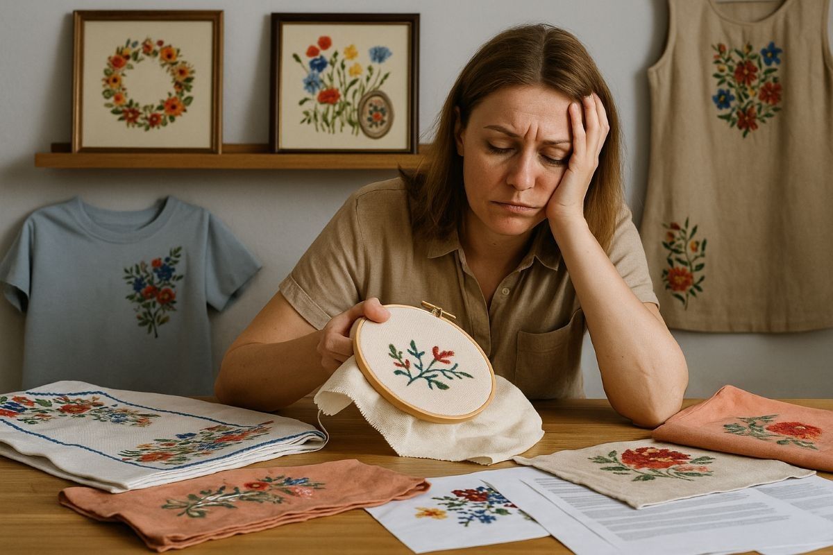 вышивальщица устала