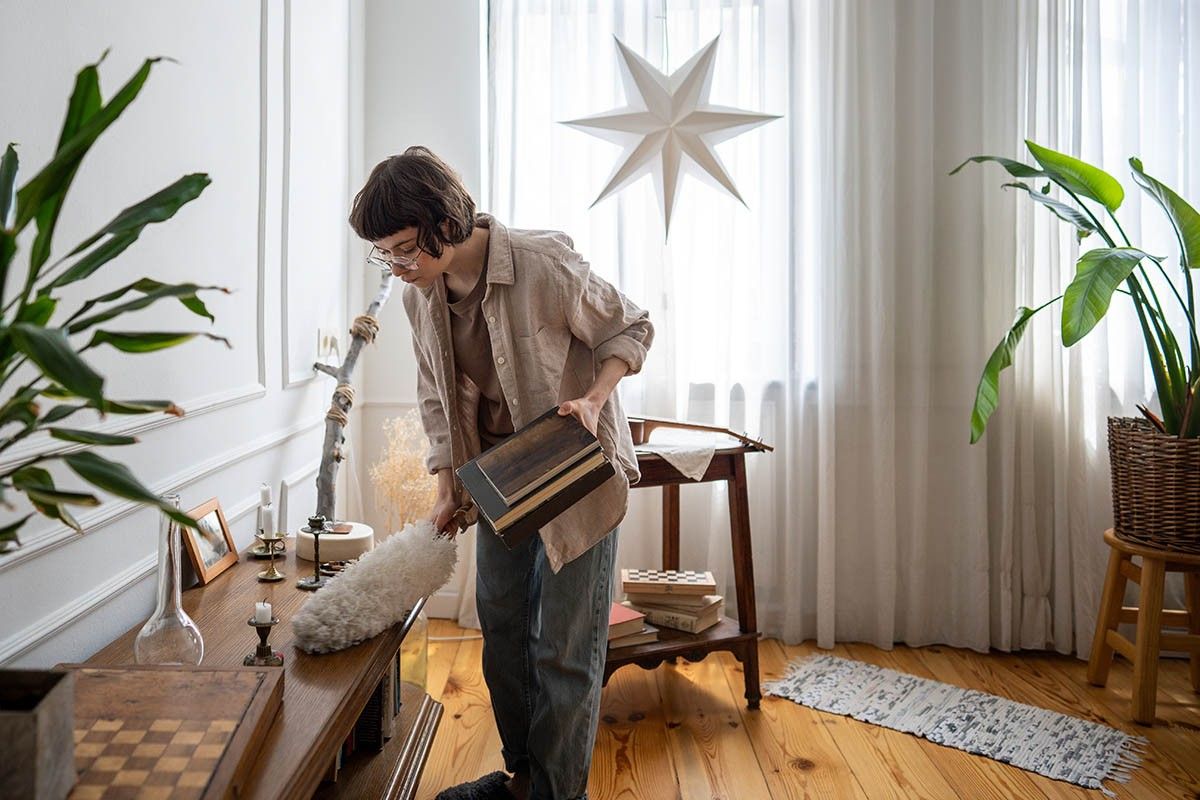 уборка дома пыль