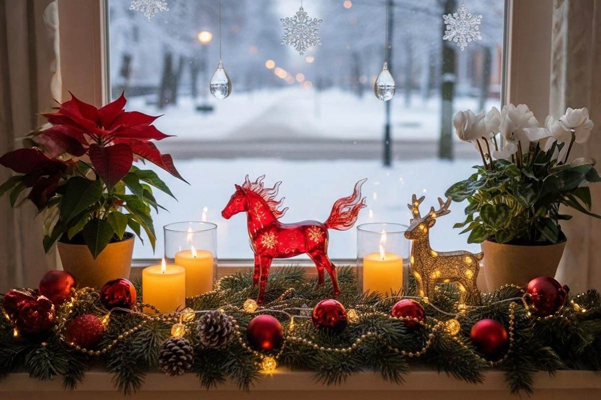 как красиво украсить подоконник