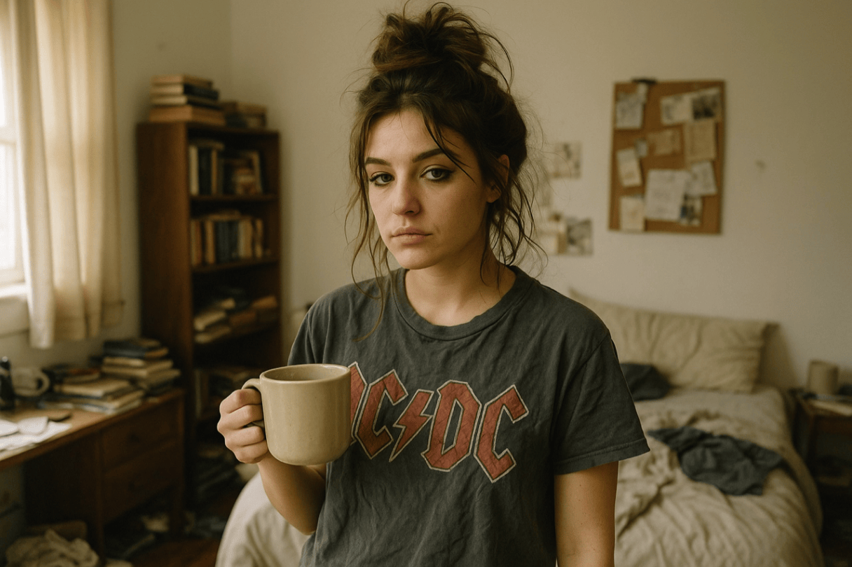 Девушка с небрежным пучком 