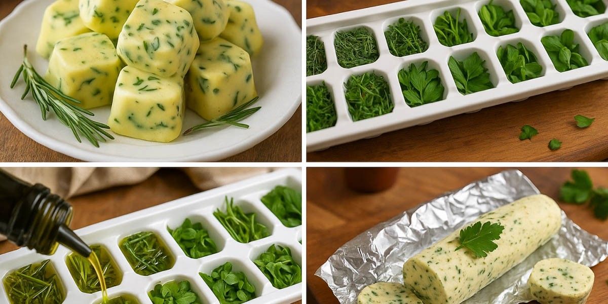 Заморозила свежую зелень в масле — маленькое лето в тарелке круглый год