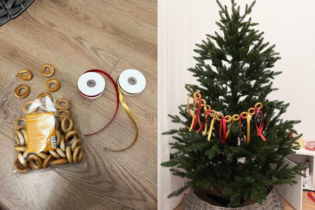 новый год декор сушки баранки гирлянда
