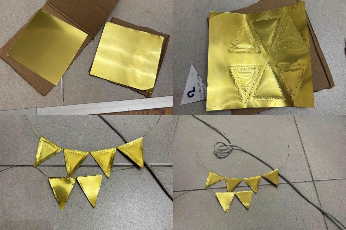 фольга для чеканки флажки на елку