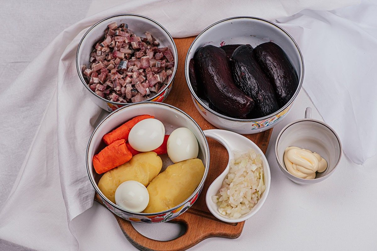 Ингредиенты для селедки под шубой 