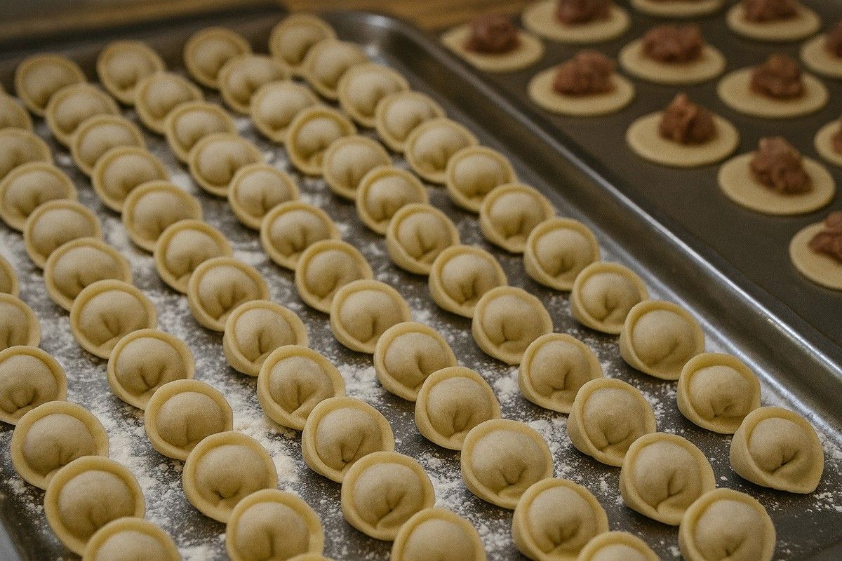 пельмени с редькой