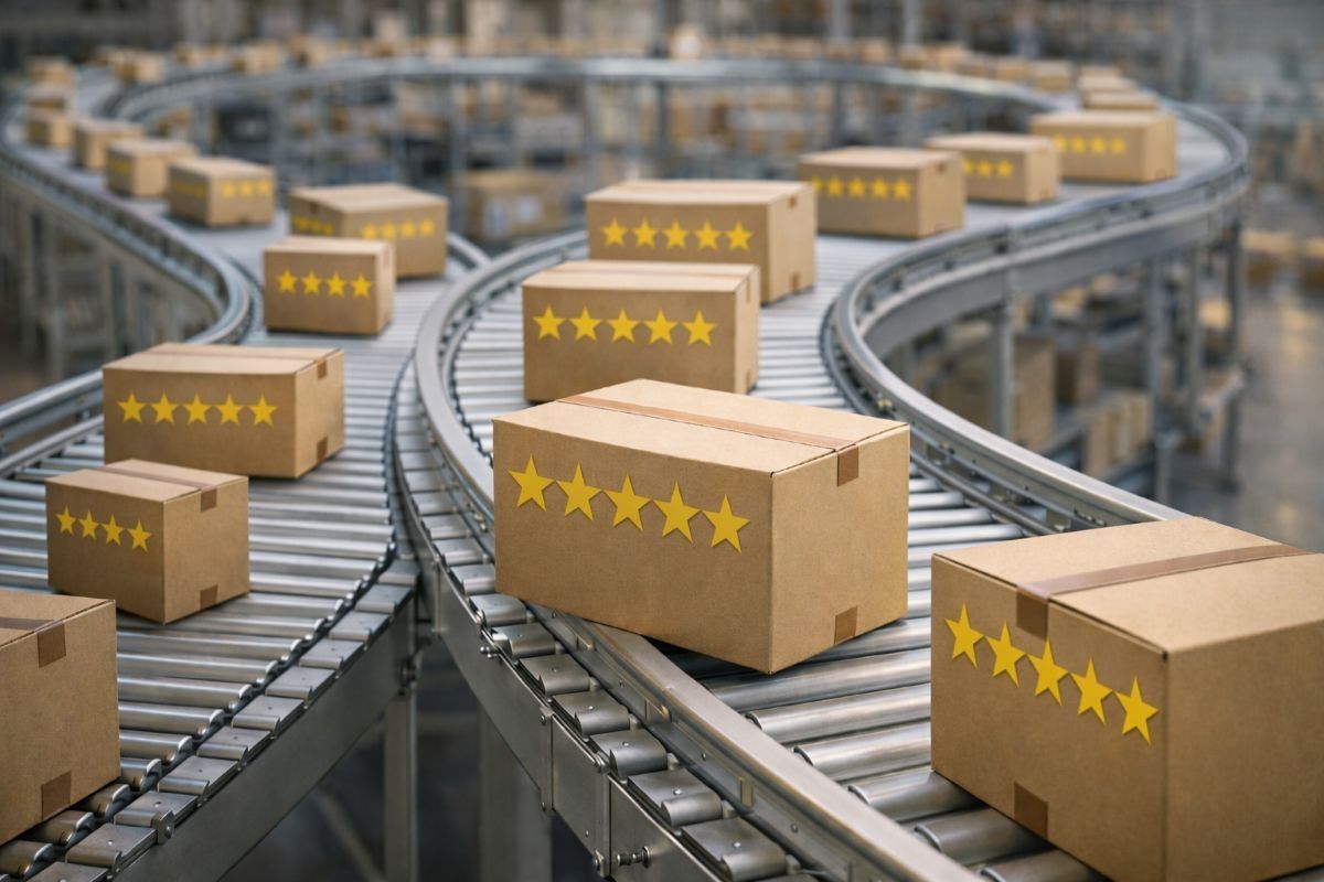 конвейер с коробками