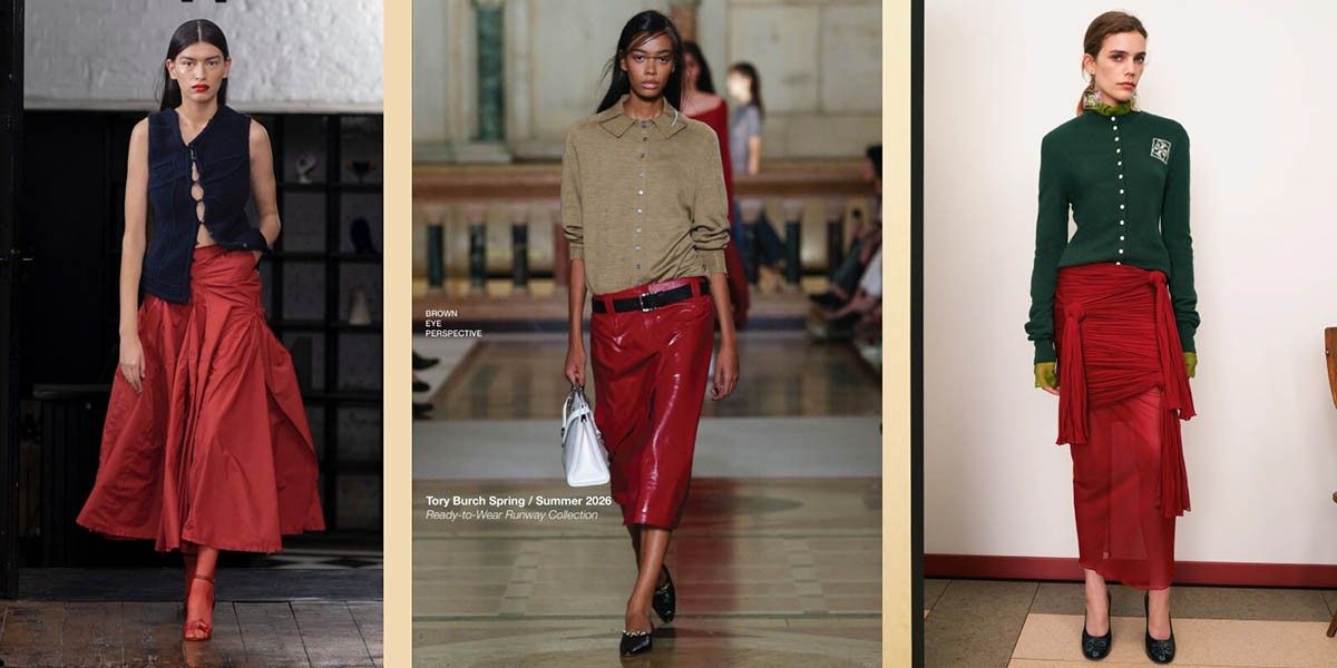 как носить красные юбки