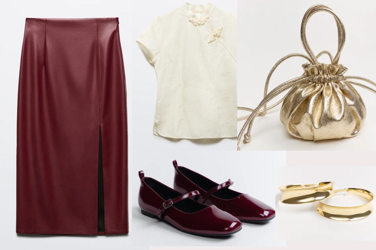 красная юбка карандаш