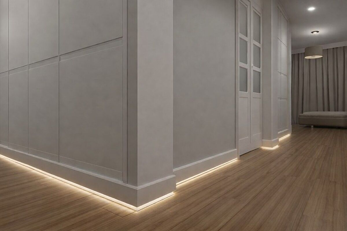 монтаж теневого плинтуса