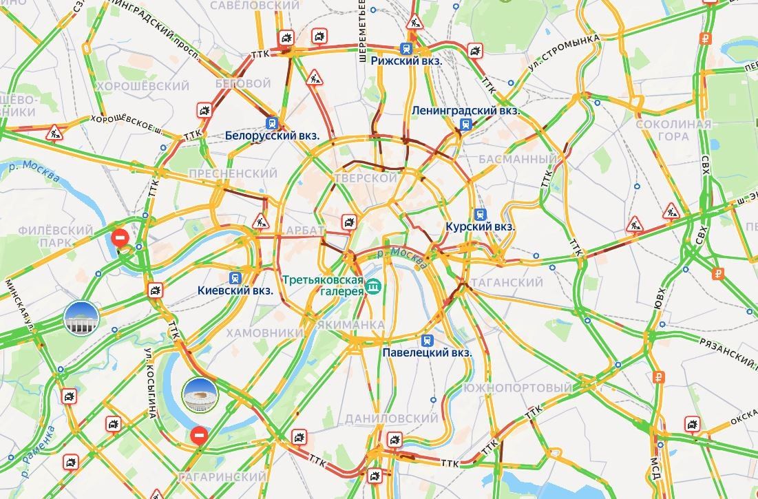 Пробки и ДТП в Москве сейчас