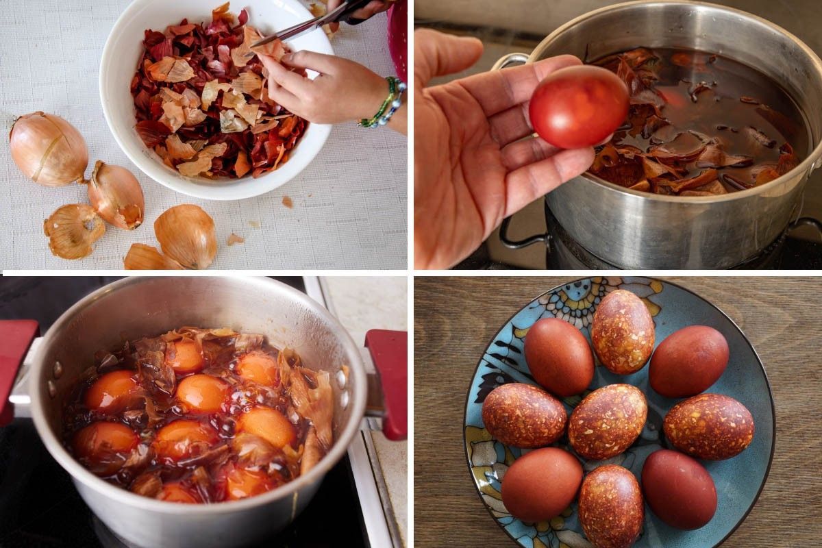 покрасить яйца луком