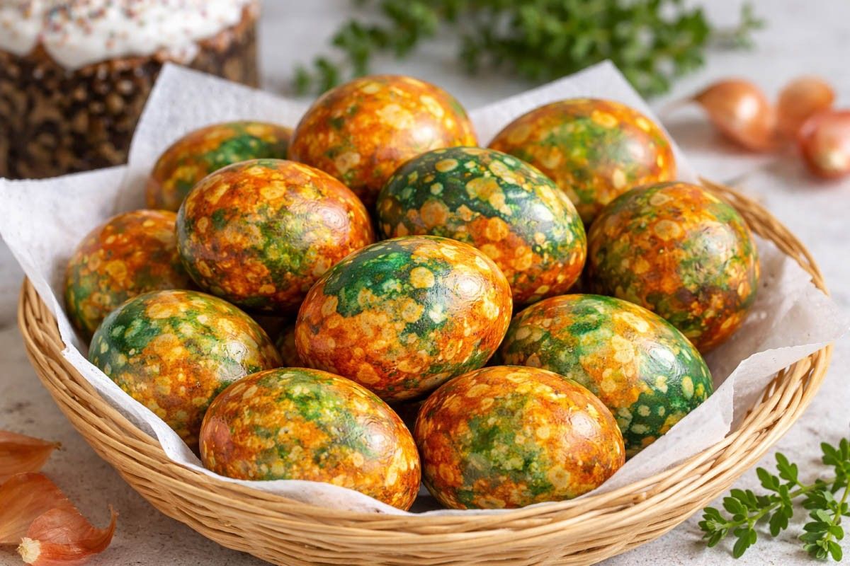мраморные пасхальные яйца