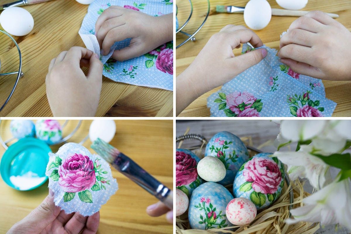 декупаж пасхальных яиц