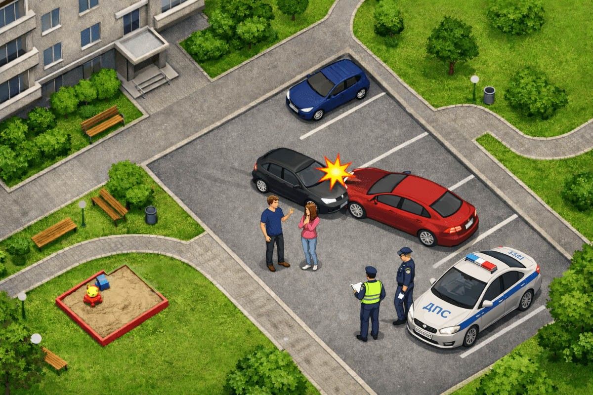 дтп во дворе дома что делать