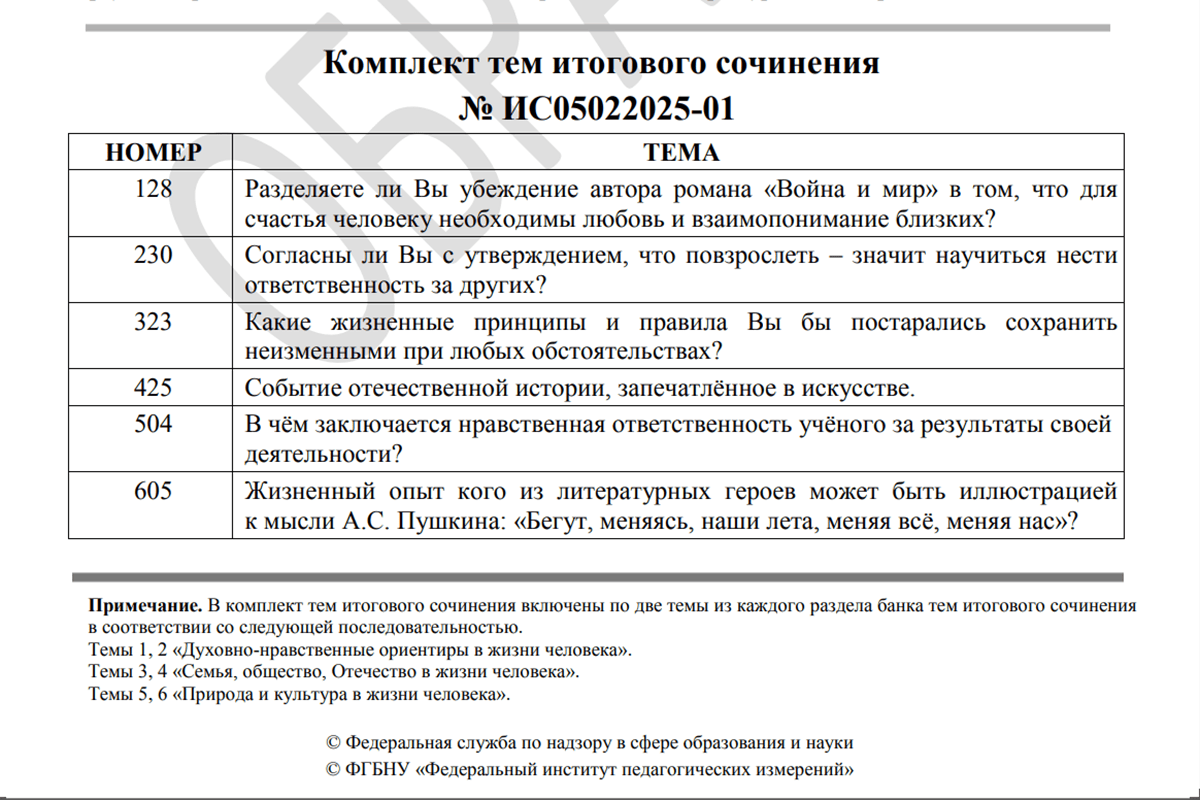 Итоговое сочинение по русскому языку 