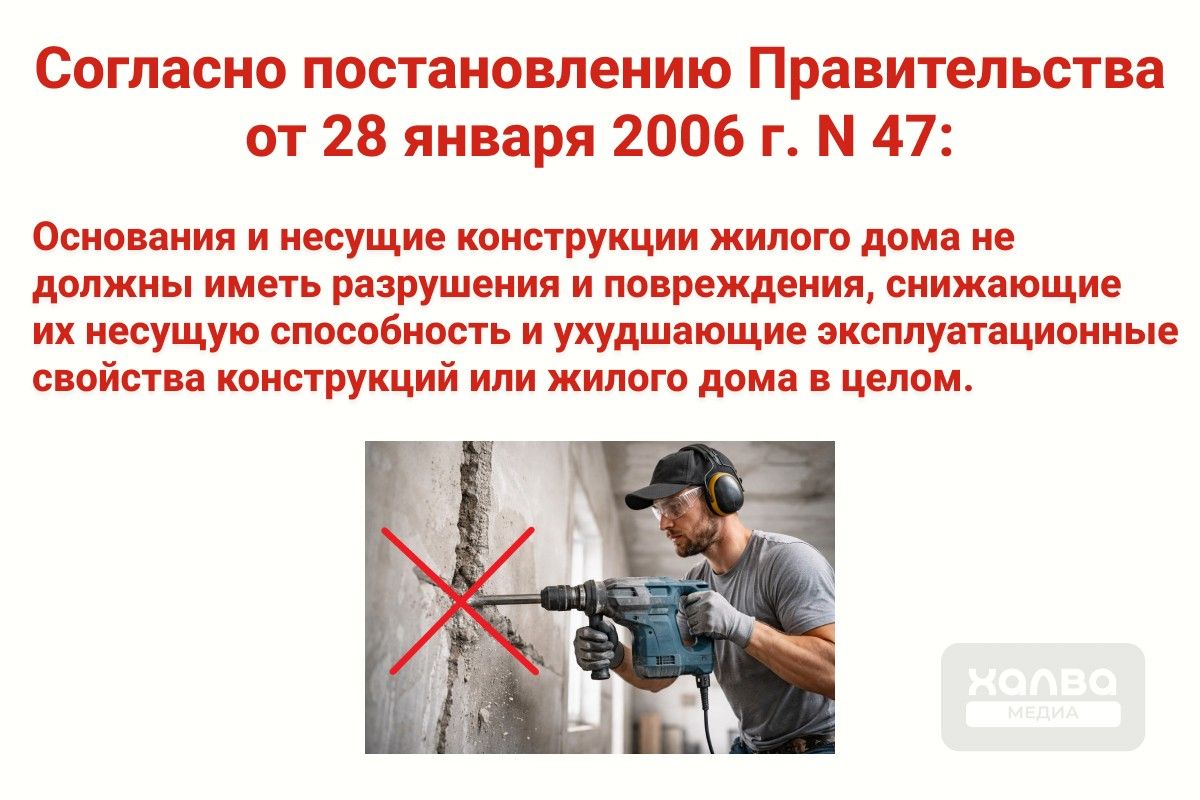 можно ли сверлить несущую стену