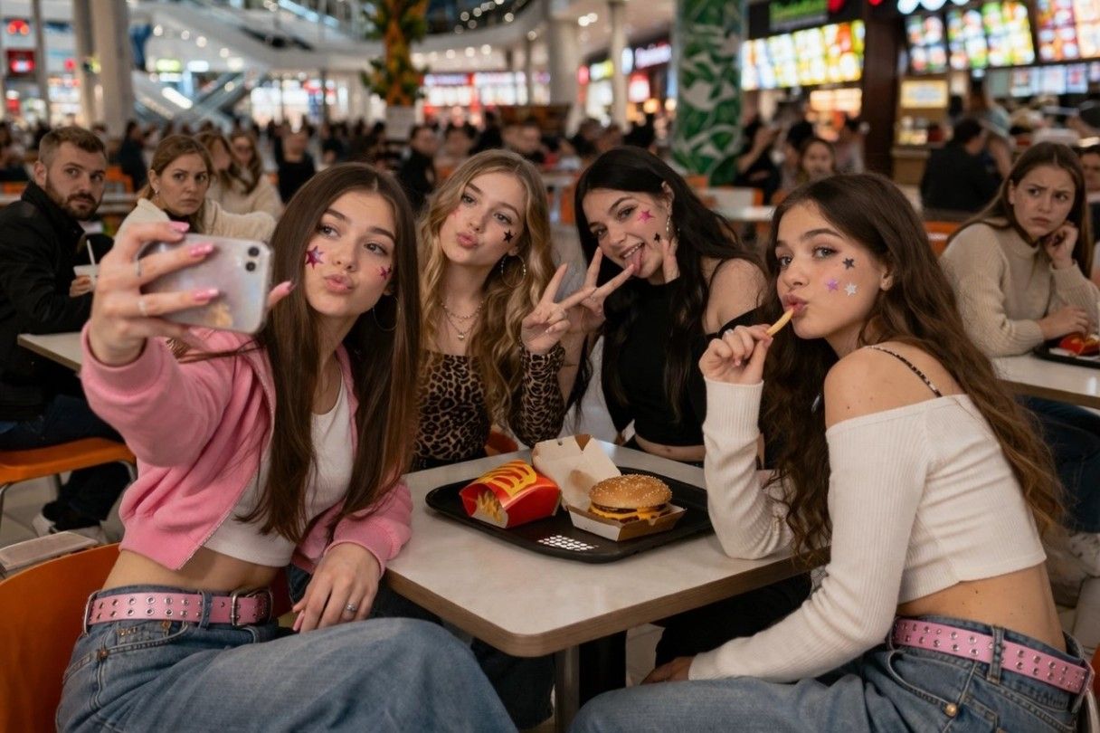 девушки с фудкорта