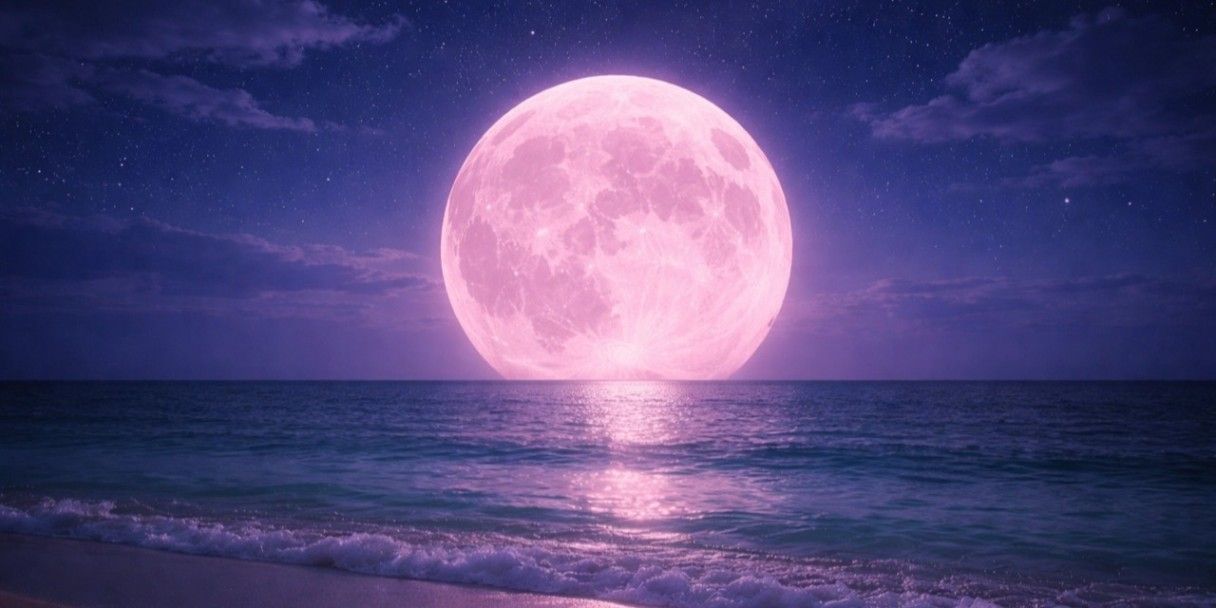 Апрельское полнолуние над горизонтом