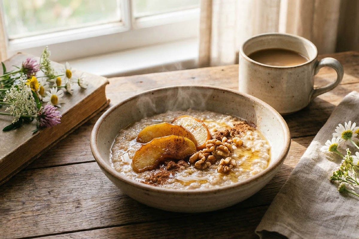 овсянка с яблоком рецепт