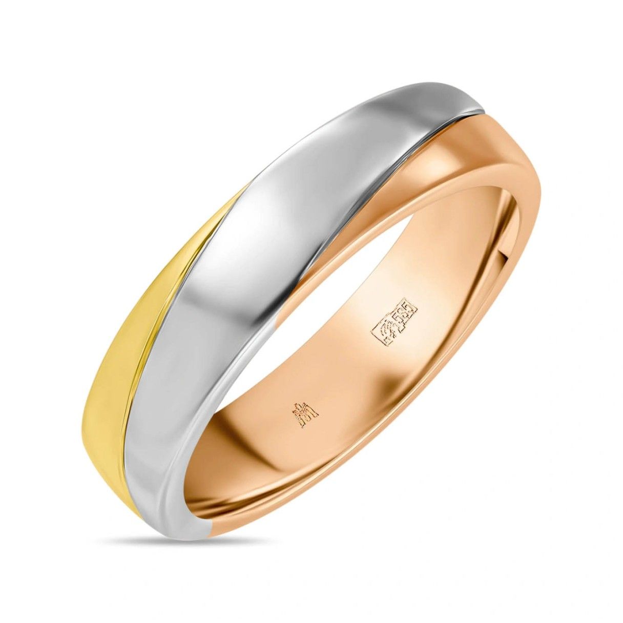 Трехцветные обручальные кольца