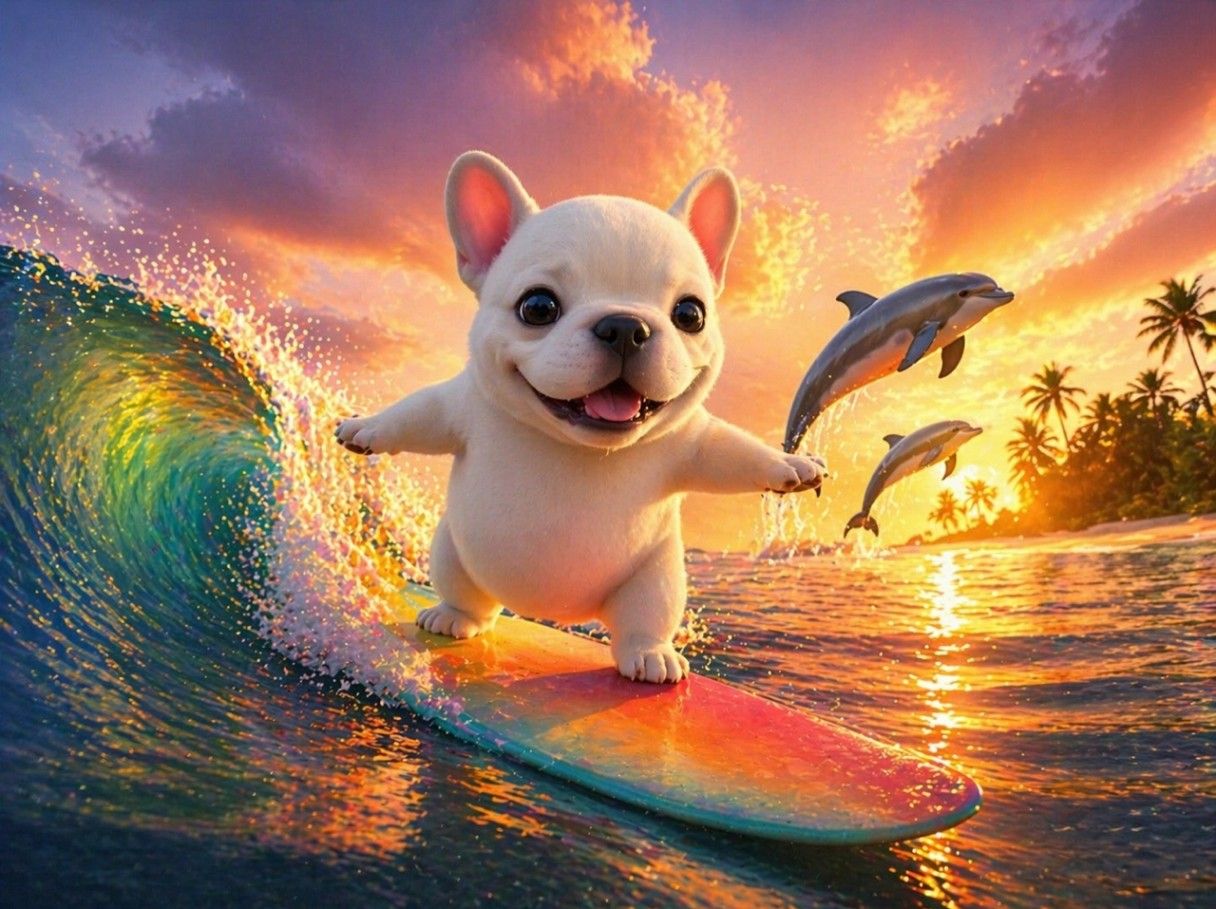 собака на серфе мем