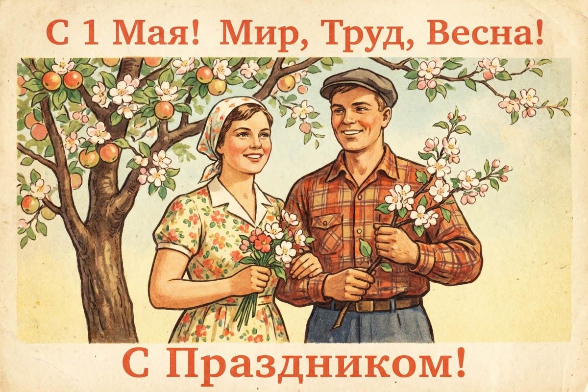 советские открытки с 1 мая
