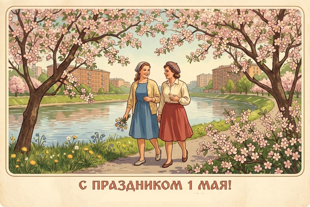 советские открытки с 1 мая