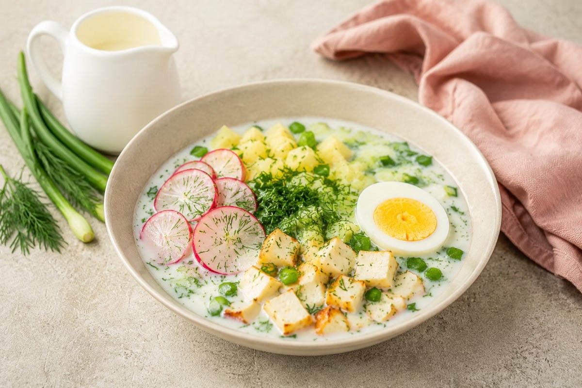 окрошка с сыром