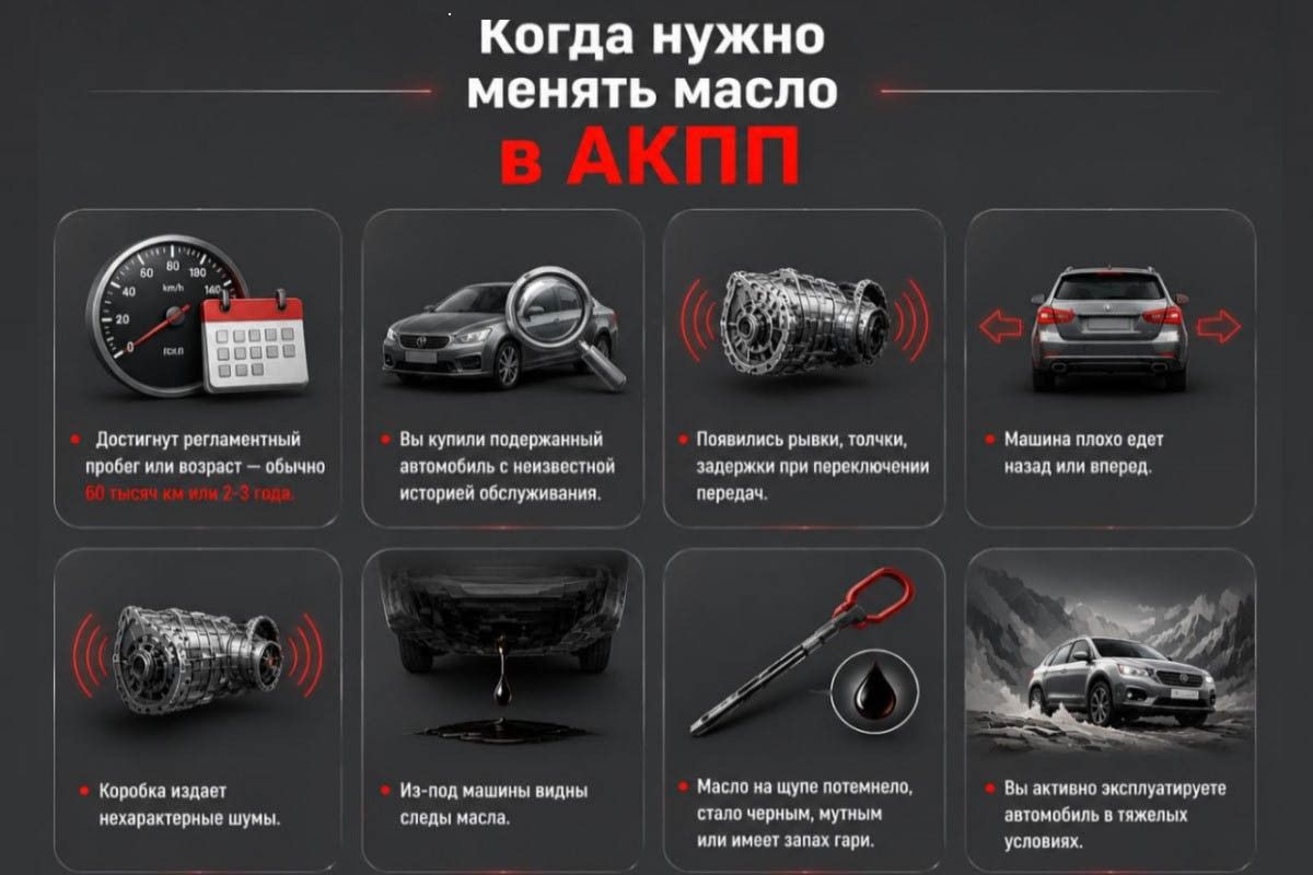 когда менять масло в акпп