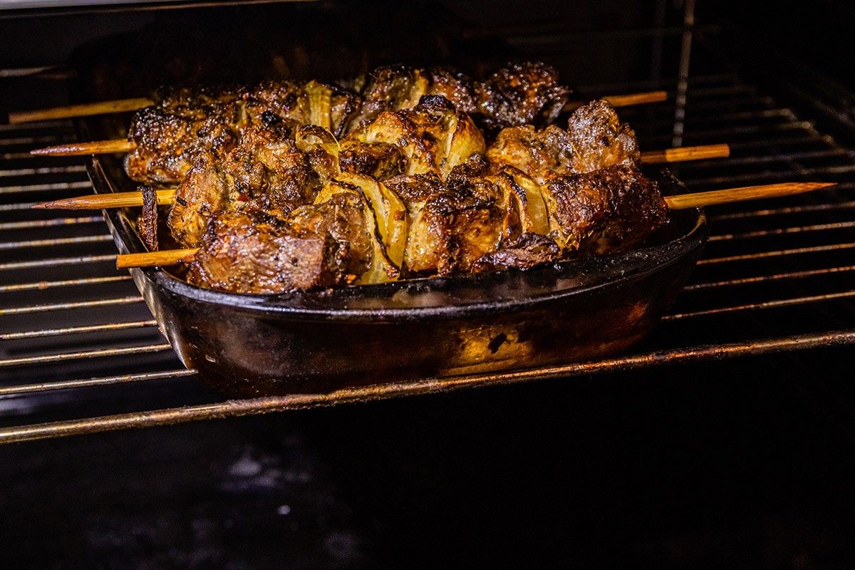 шашлык из свинины с луком и уксусом