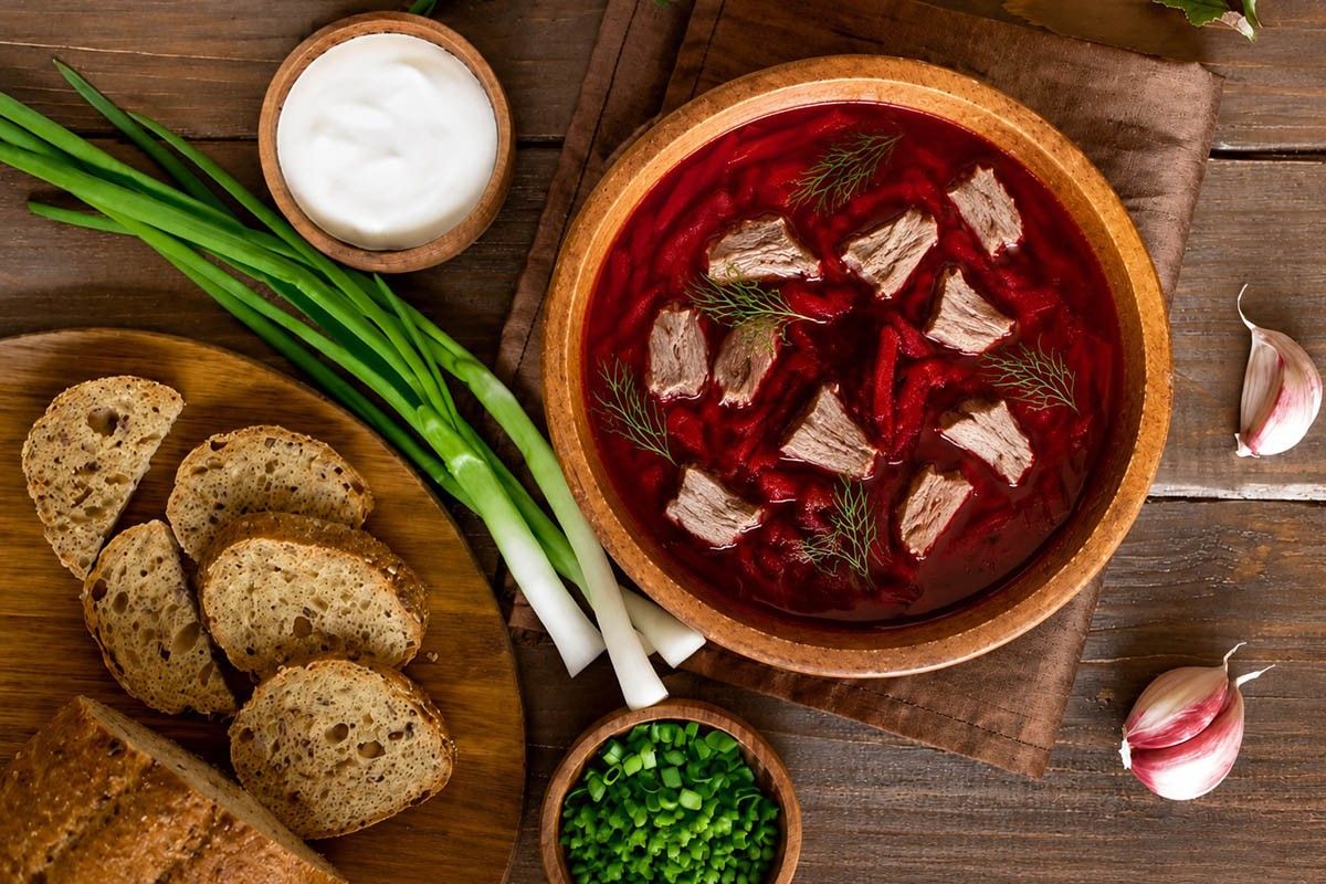 свекольник с мясом