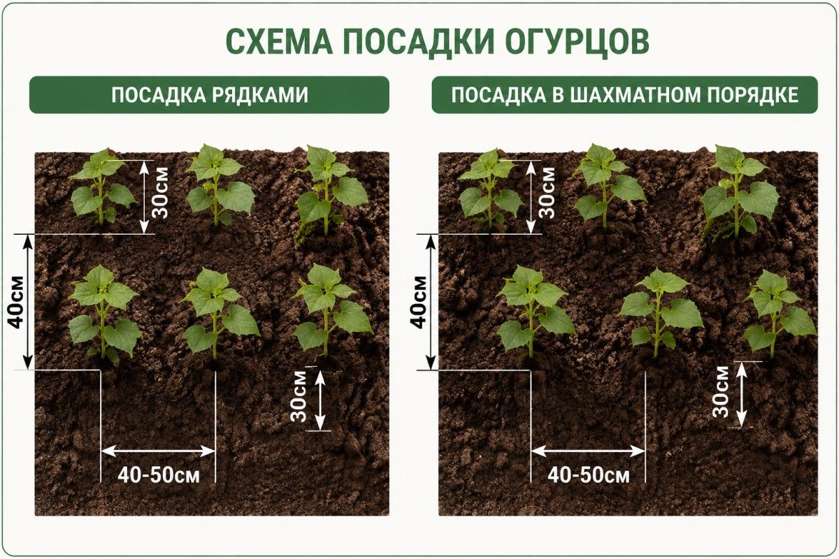 посадка огурцов