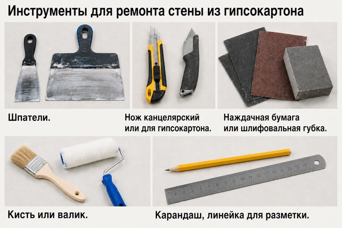 как заделать большую дыру в гипсокартоне