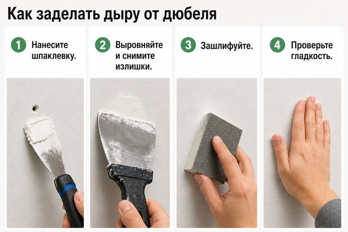 как заделать дыру в гипсокартоне на потолке
