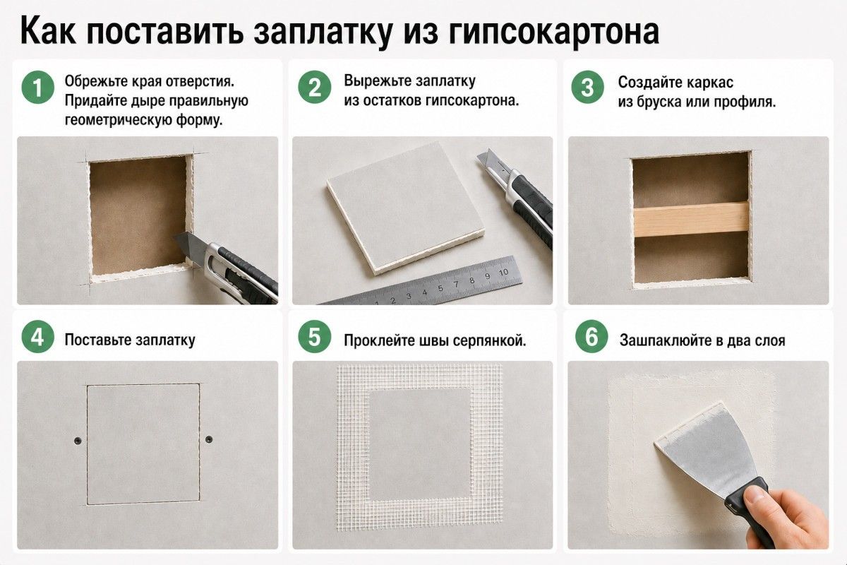 как заделать дыру в гипсокартоне от розетки