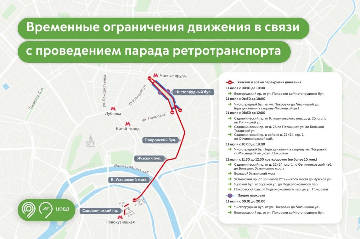  карта перекрытий движения транспорта