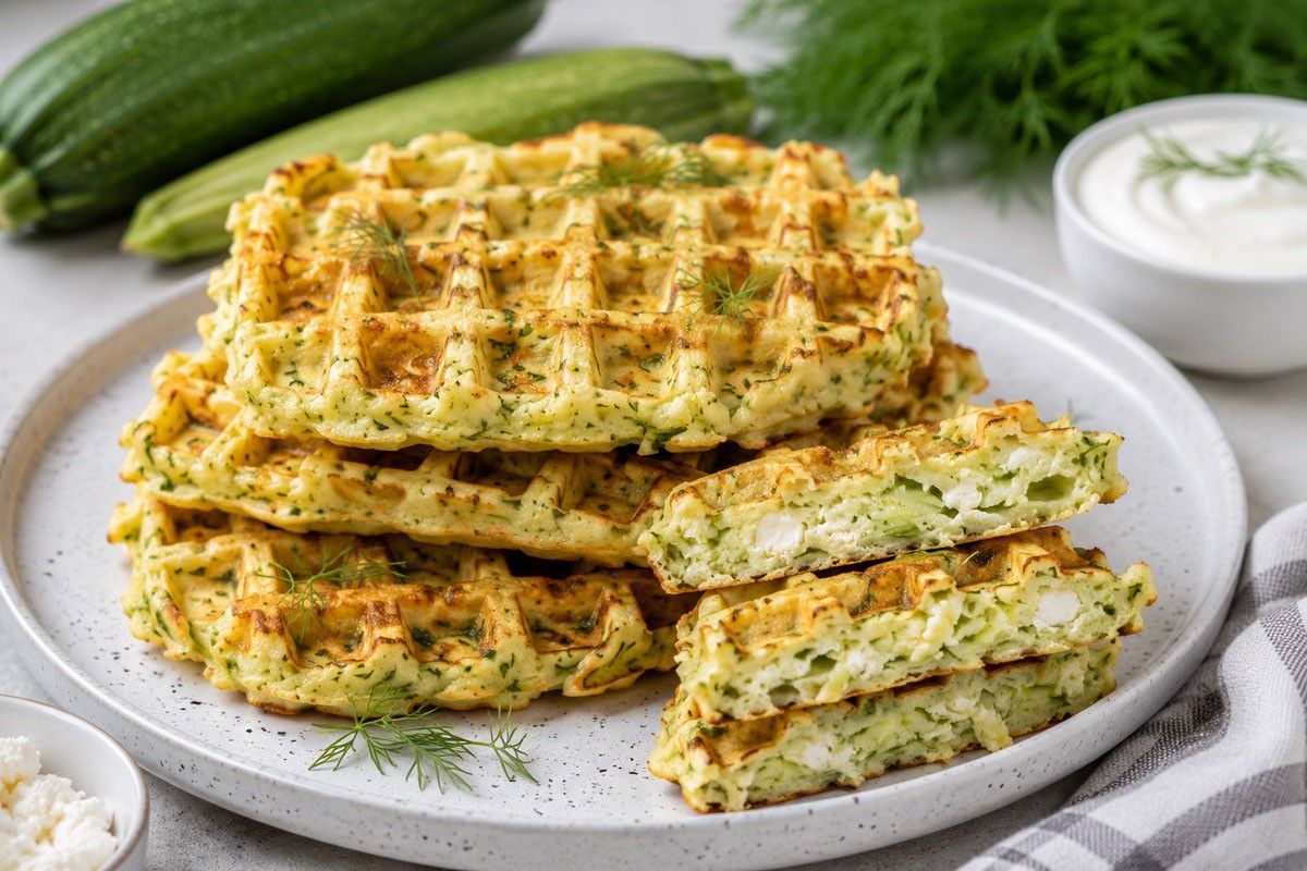 вафли из кабачков и творога