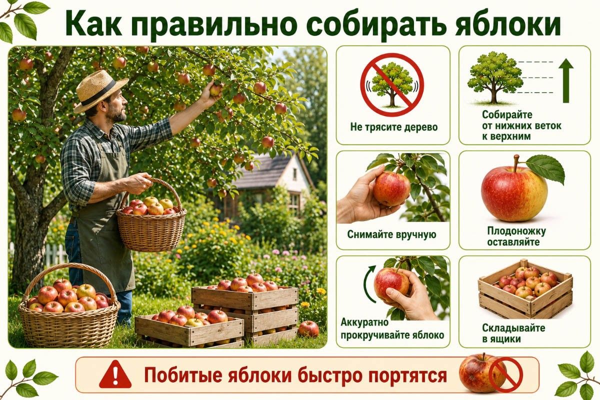 когда собирают яблоки в саду