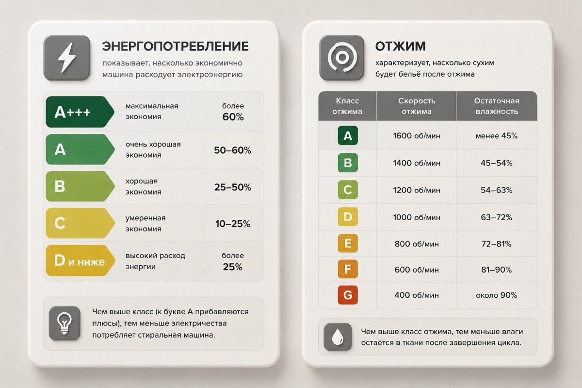 классы эффективности стиралка