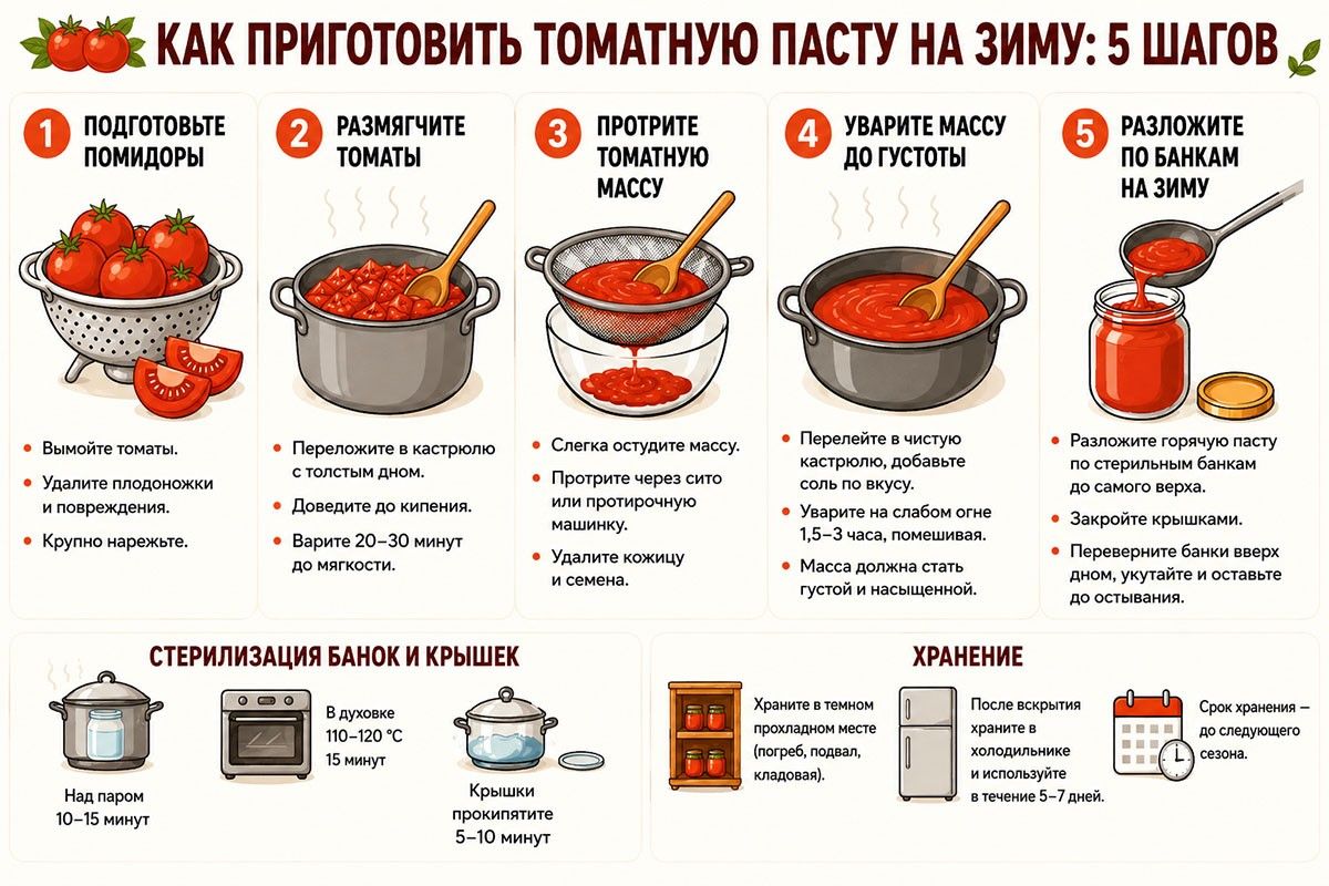 как приготовить томатную пасту дома
