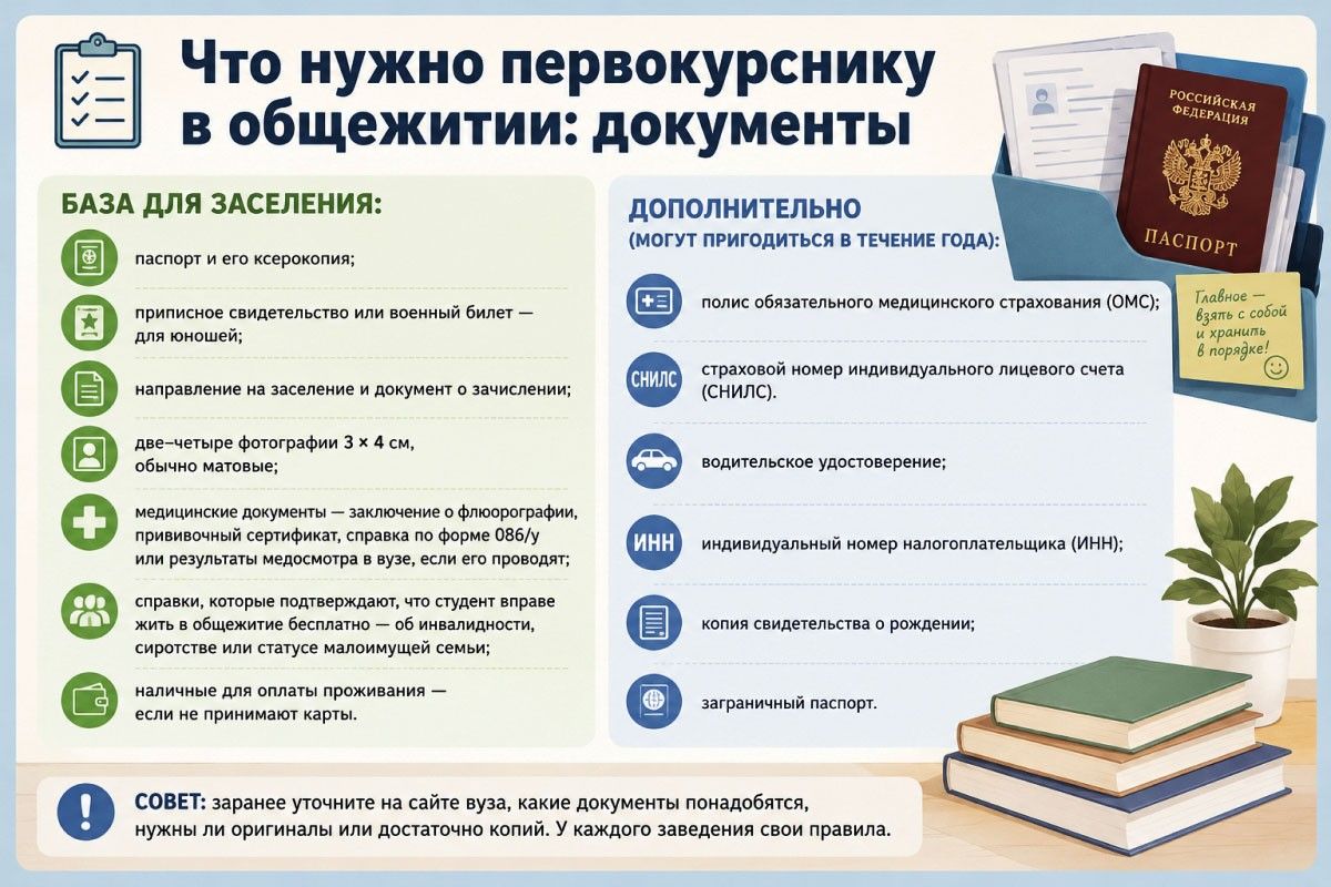 документы в общежитие