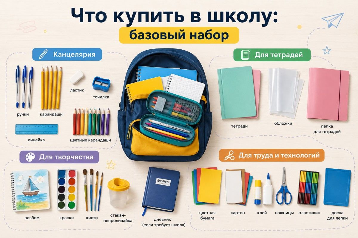 список канцтоваров для школы
