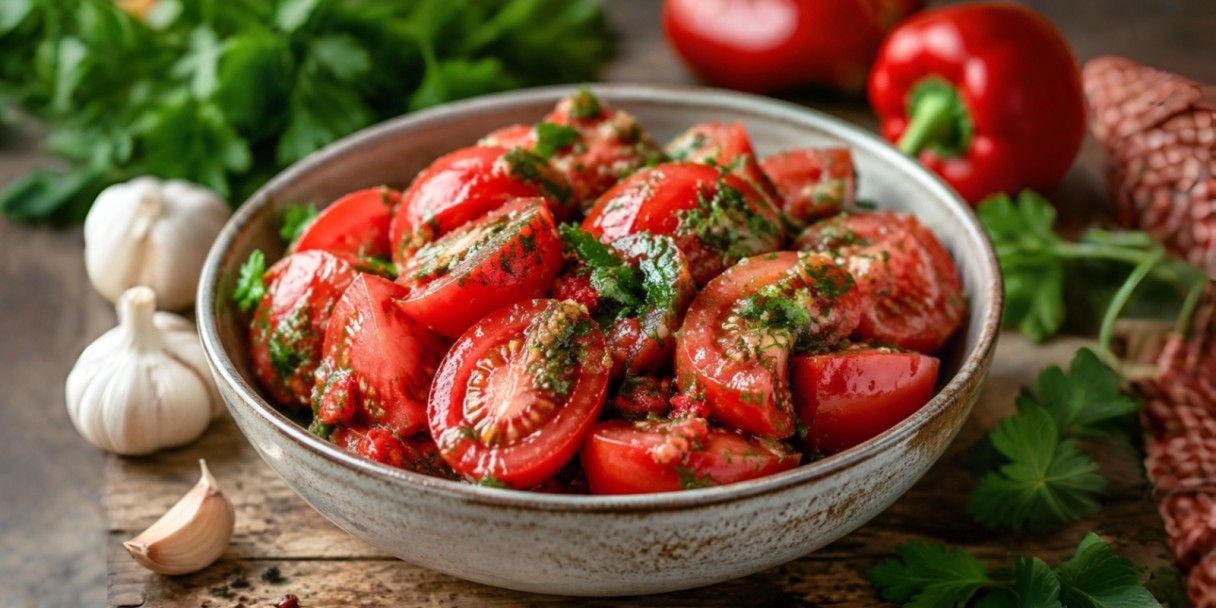 помидоры по-корейски быстро и вкусно.