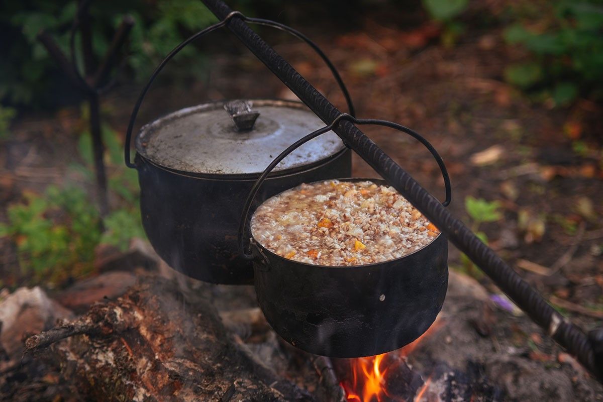 каша на костре