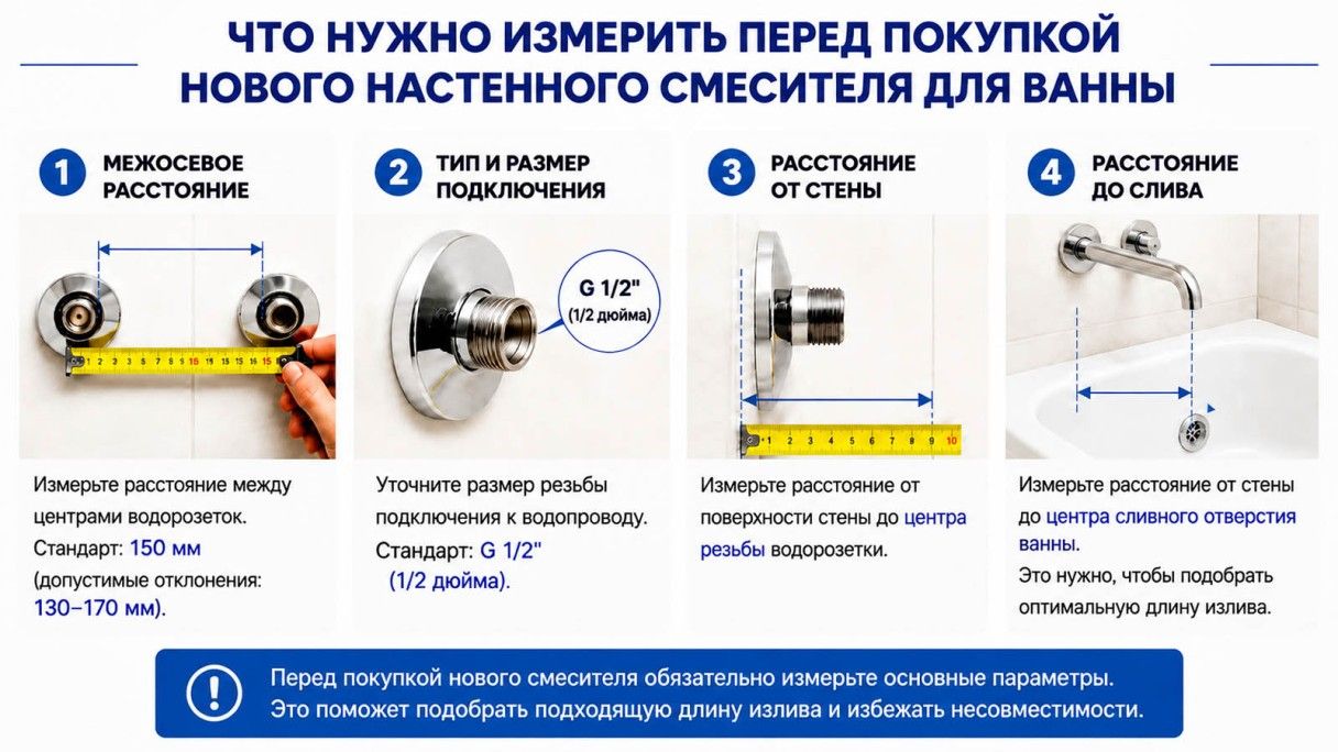 как установить смеситель в ванной