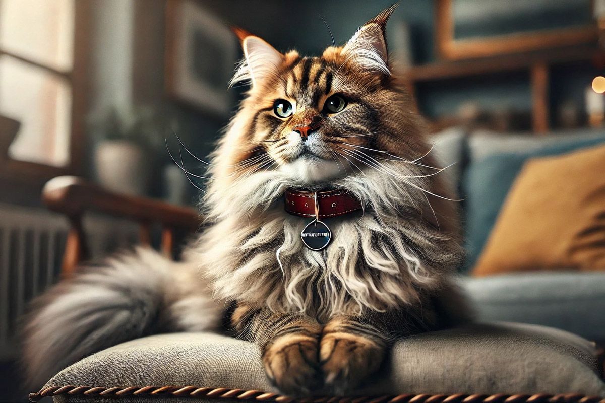 кот мейн-кун ошейник с именем