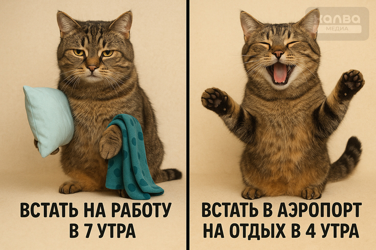 И несмотря на все трудности, мы едем в аэропорт в приподнятом настроении 