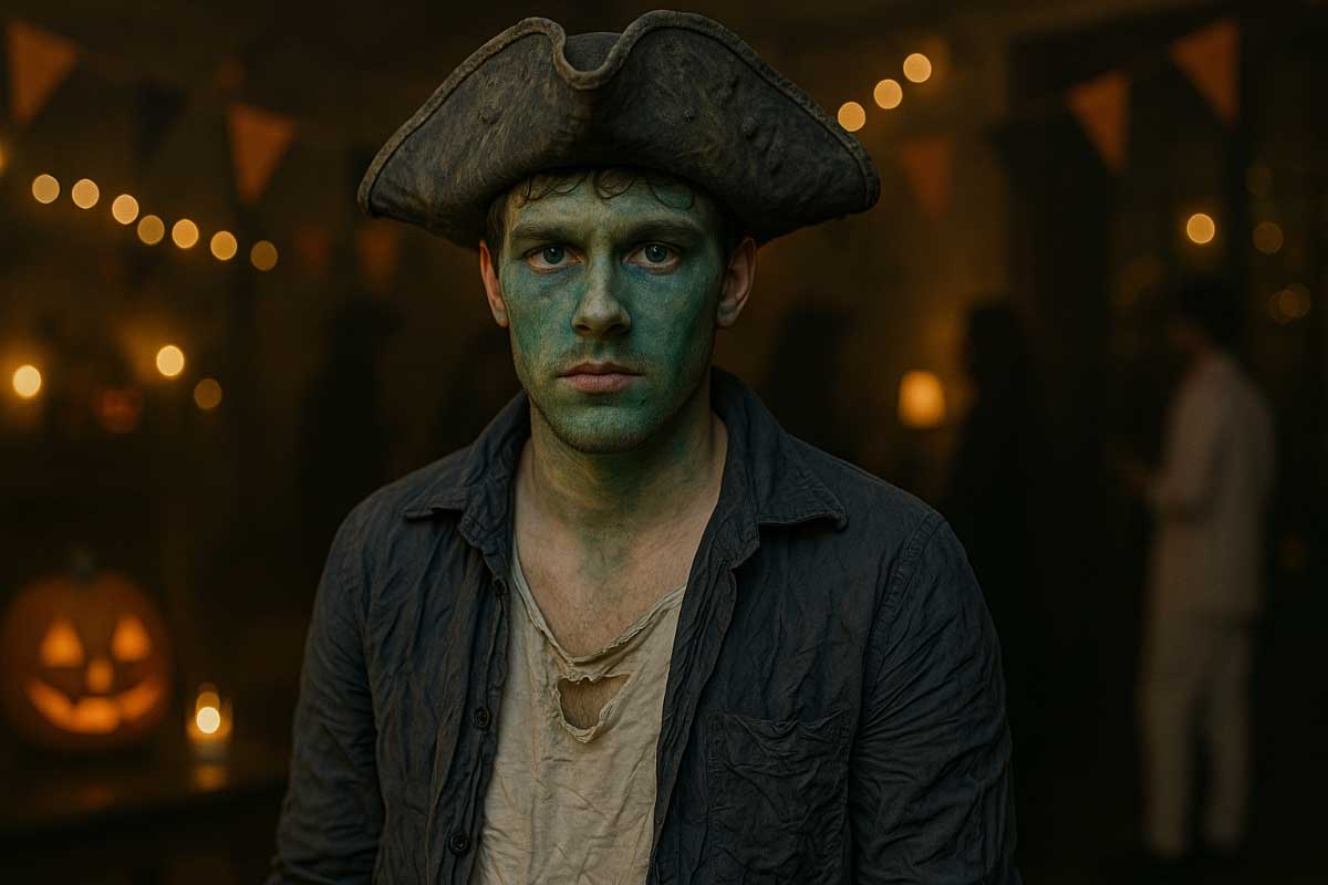 Бледно-зеленый грим поможет достичь нужного эффекта — как будто вы провели на дне морском не один день. Источник: нейросеть